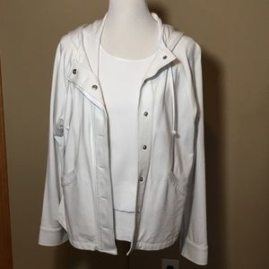 Cabi white hooded jacket large EUG